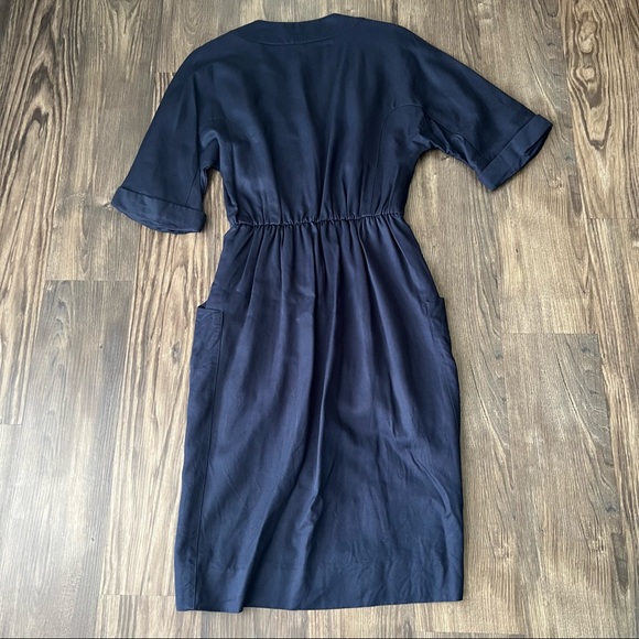 Nipon Boutique Vintage Navy Blue 60s Inspired Dress - Picture 4 of 16